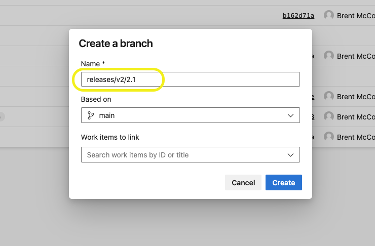 Create
Branch